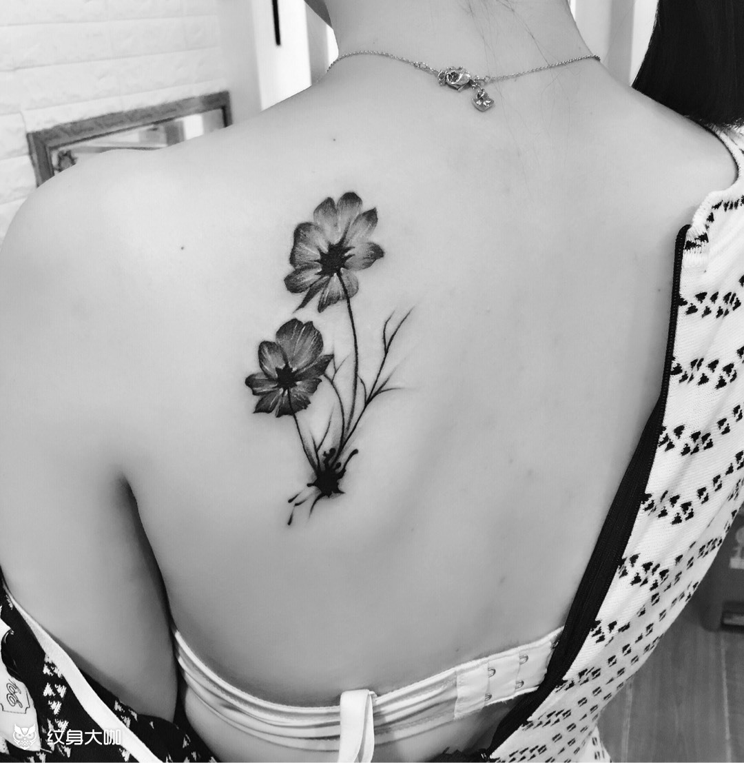 格桑花_纹身图案手稿图片_颜师傅的纹身作品集