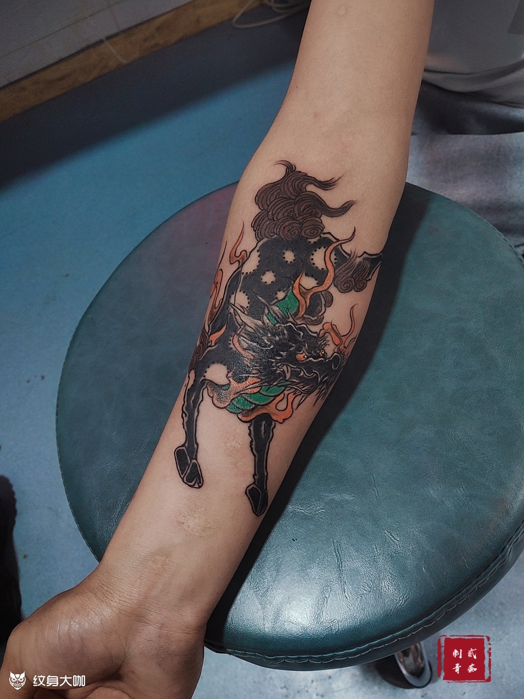 麒麟 遮盖_纹身图案手稿图片_权瑞旗的纹身作品集