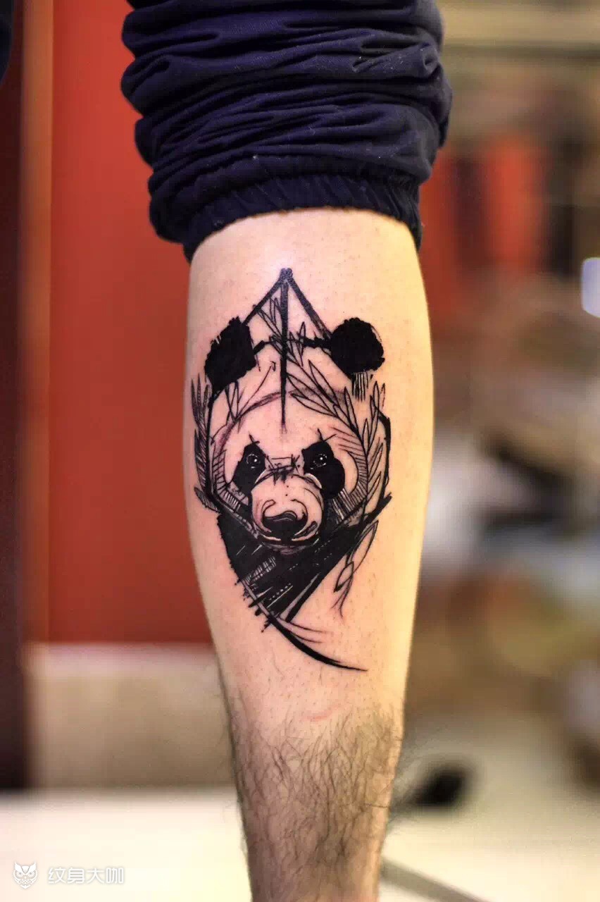 熊猫_纹身图案手稿图片_banana的纹身作品集