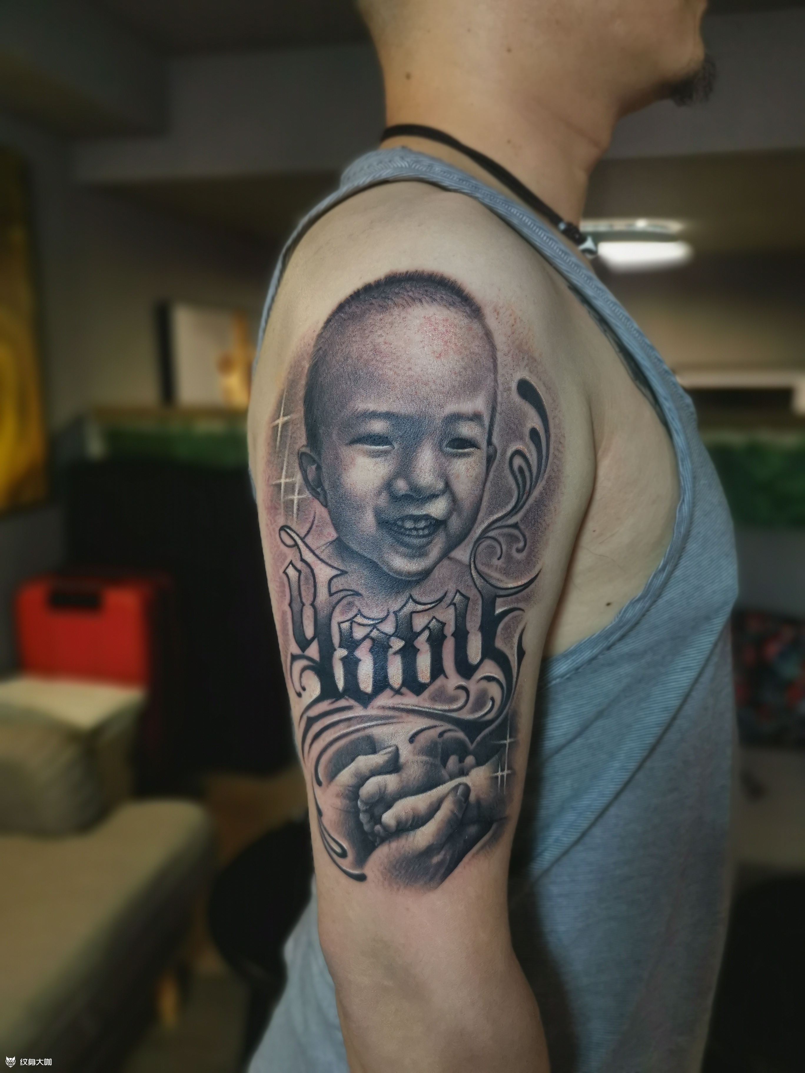父与子_纹身图案手稿图片_大侠的纹身作品集