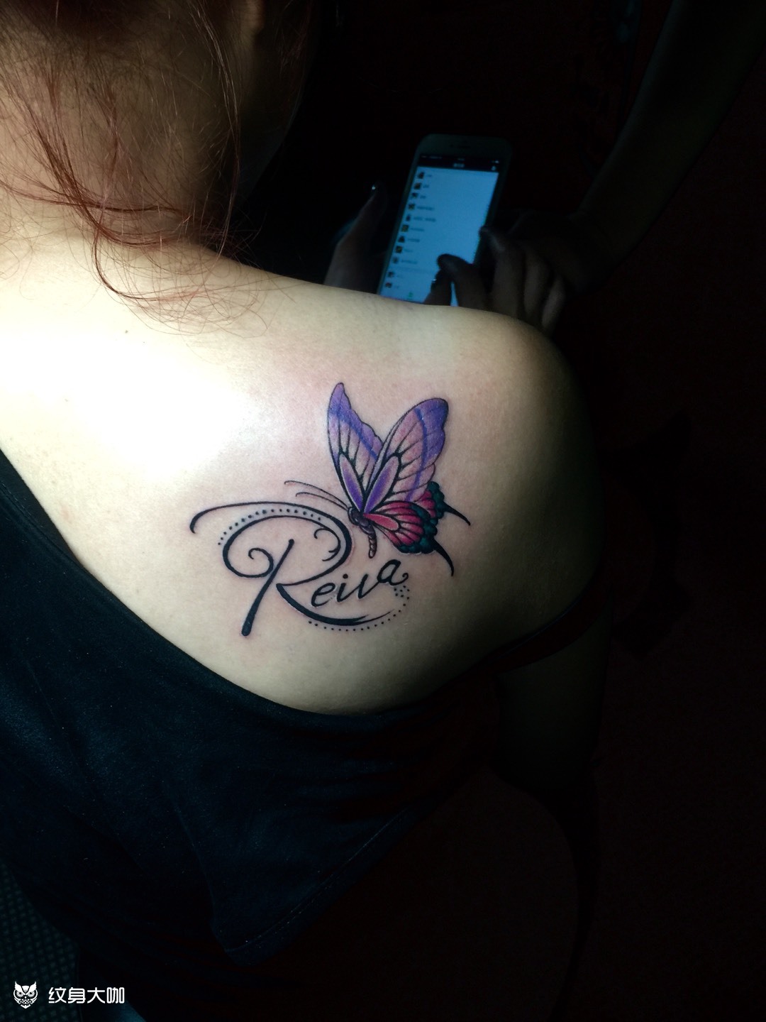 蝴蝶_纹身图案手稿图片_李仰涛的纹身作品集