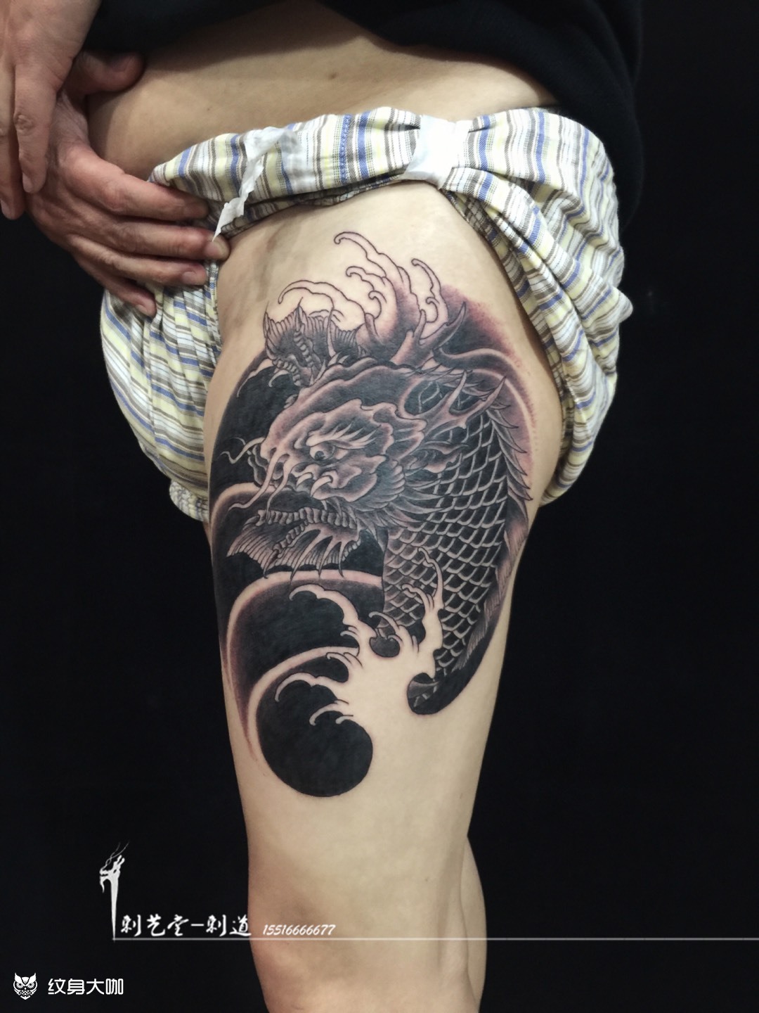 鳌鱼_纹身图案手稿图片_赵镜枝的纹身作品集
