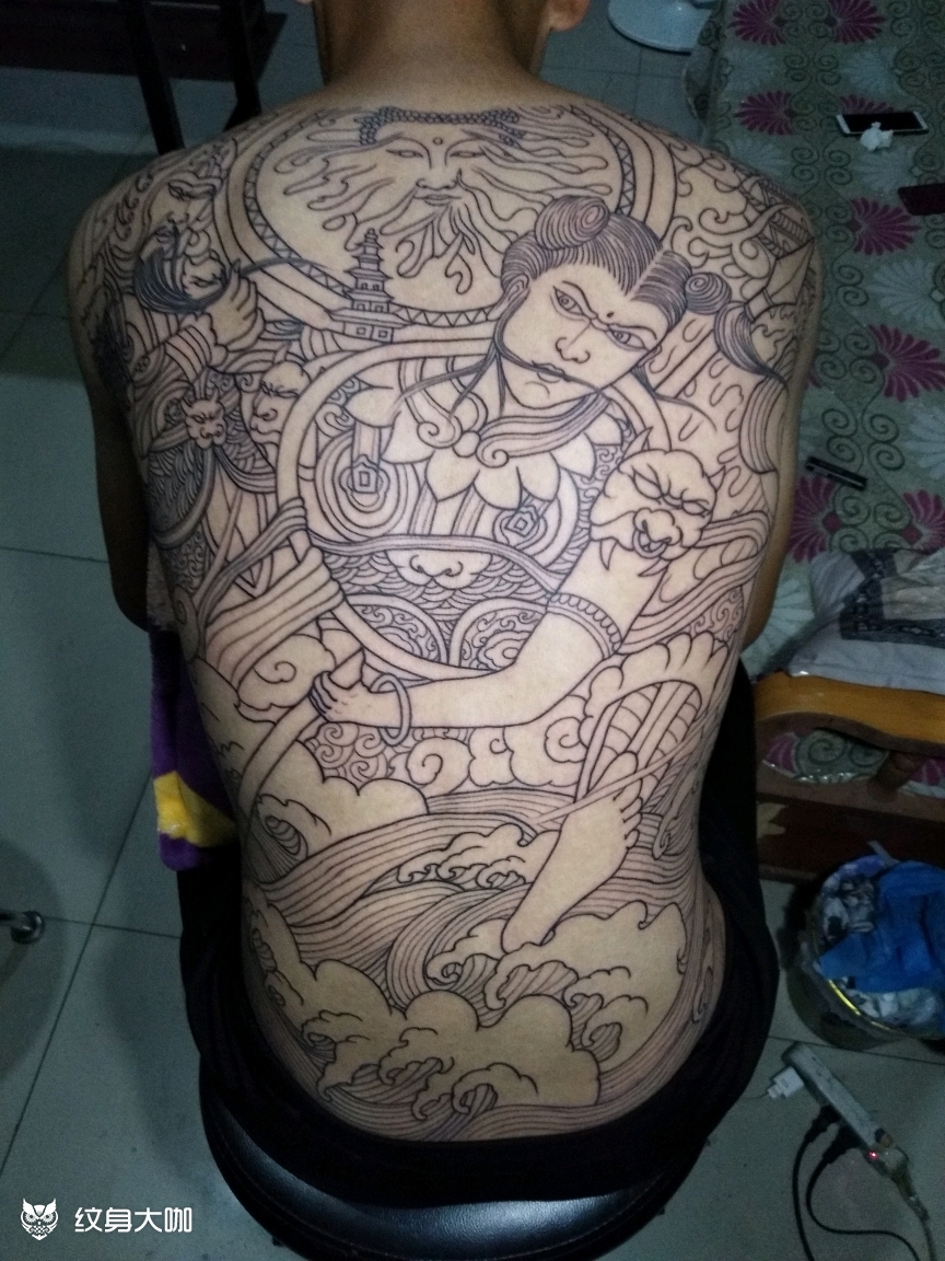 哪吒_纹身图案手稿图片_樊国栋的纹身作品集