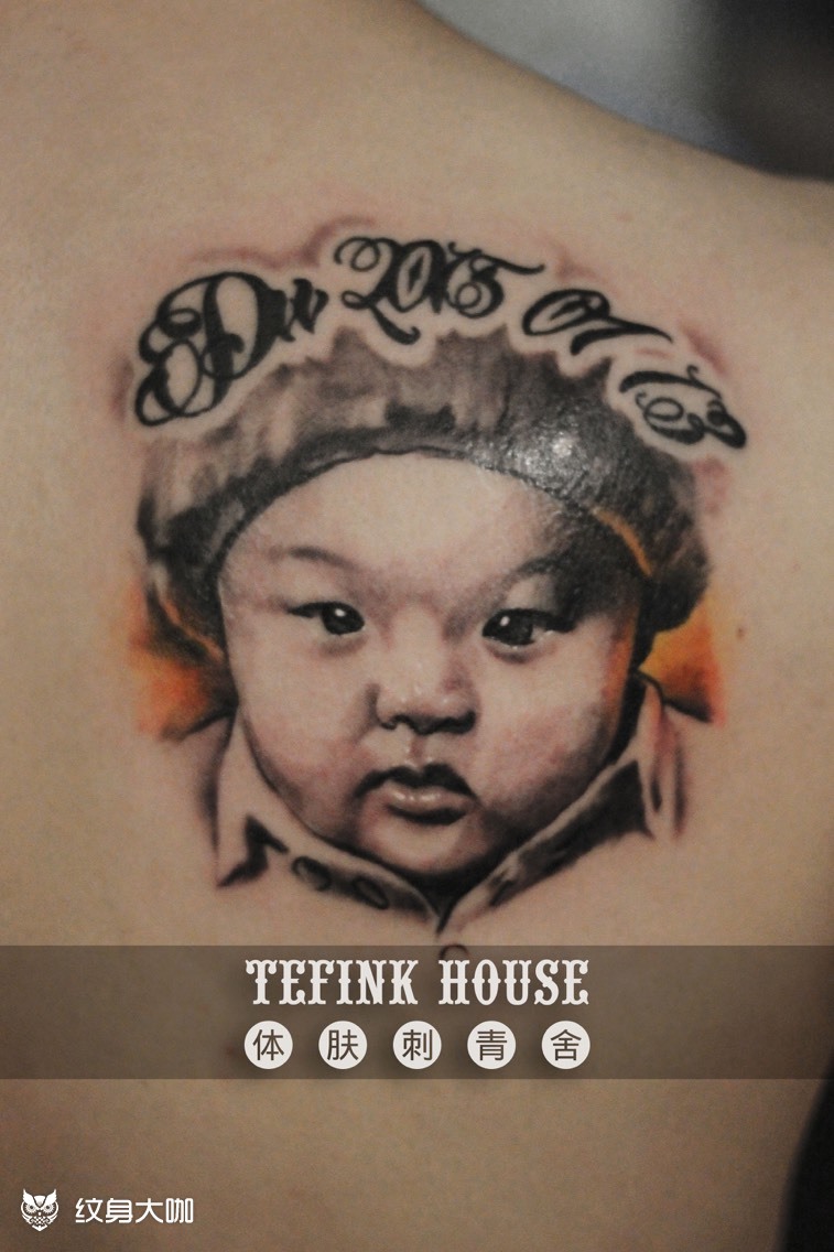 小孩肖像_纹身图案手稿图片_333435383330 瑞的纹身作品
