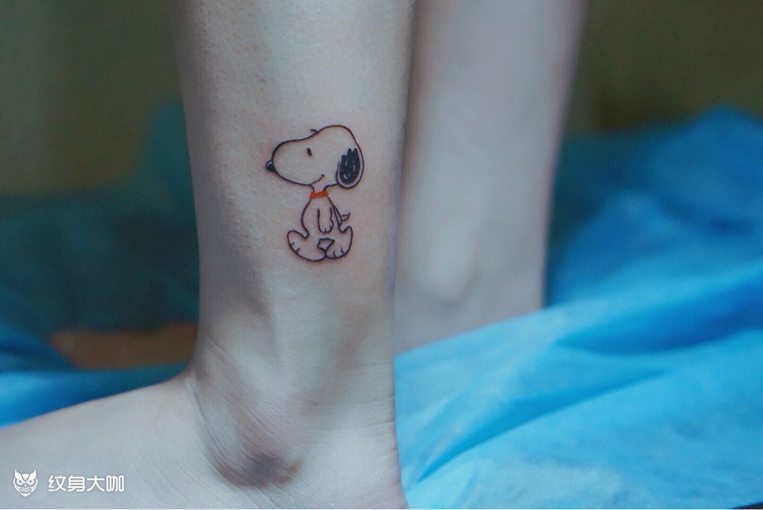 史努比_纹身图案手稿图片_二喜的纹身作品集