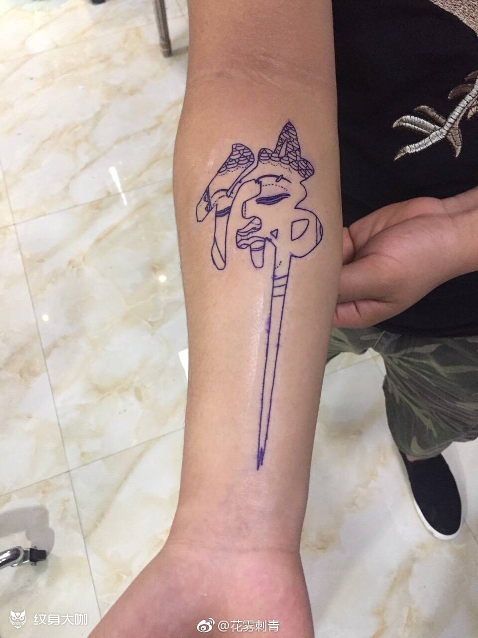 佛字藏佛_纹身图案手稿图片_花雾刺青的纹身作品集