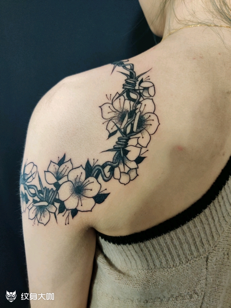 素花环_纹身图案手稿图片_大胸刺客的纹身作品集