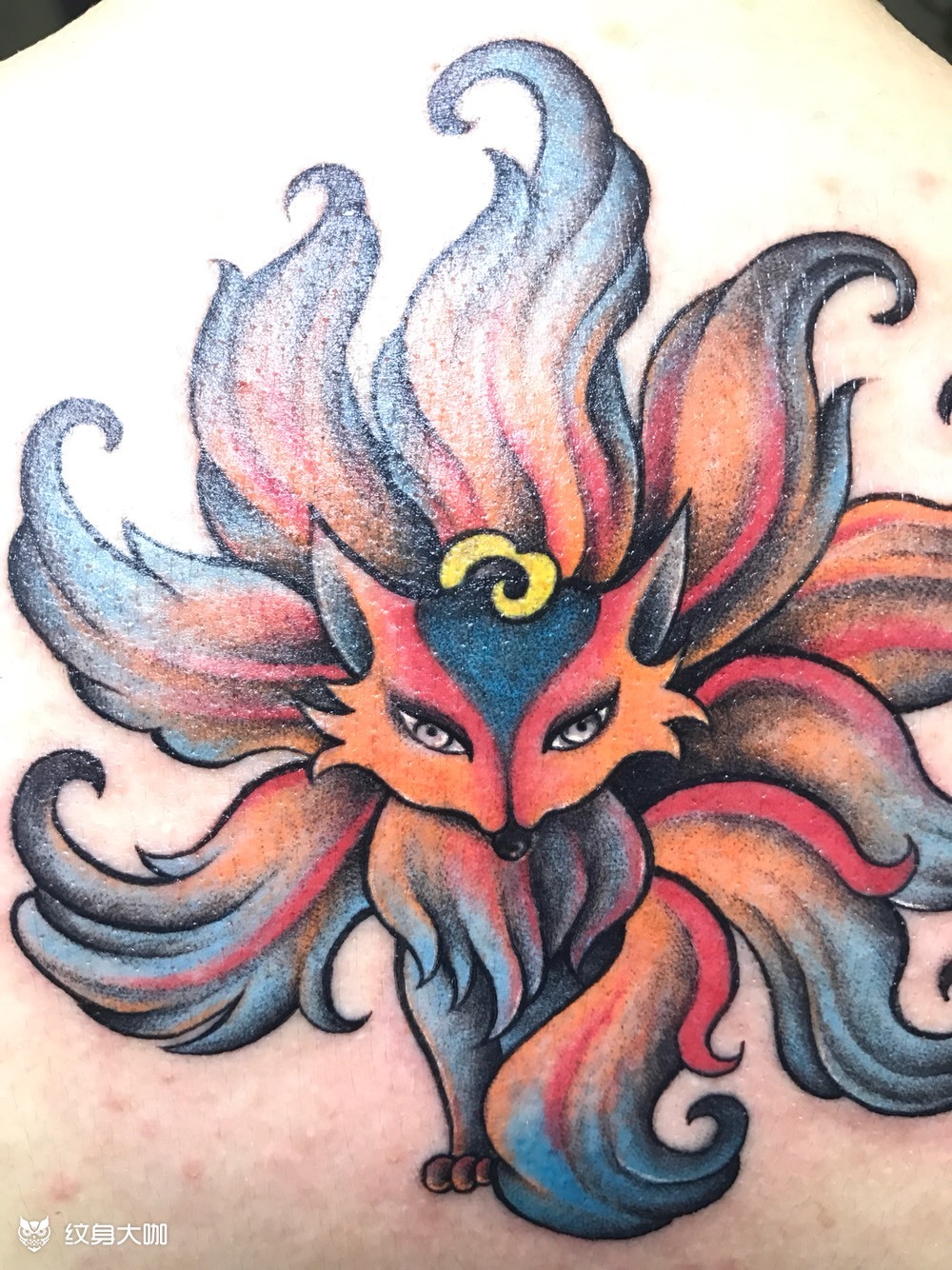 九尾狐_纹身图案手稿图片_沈冰的纹身作品集