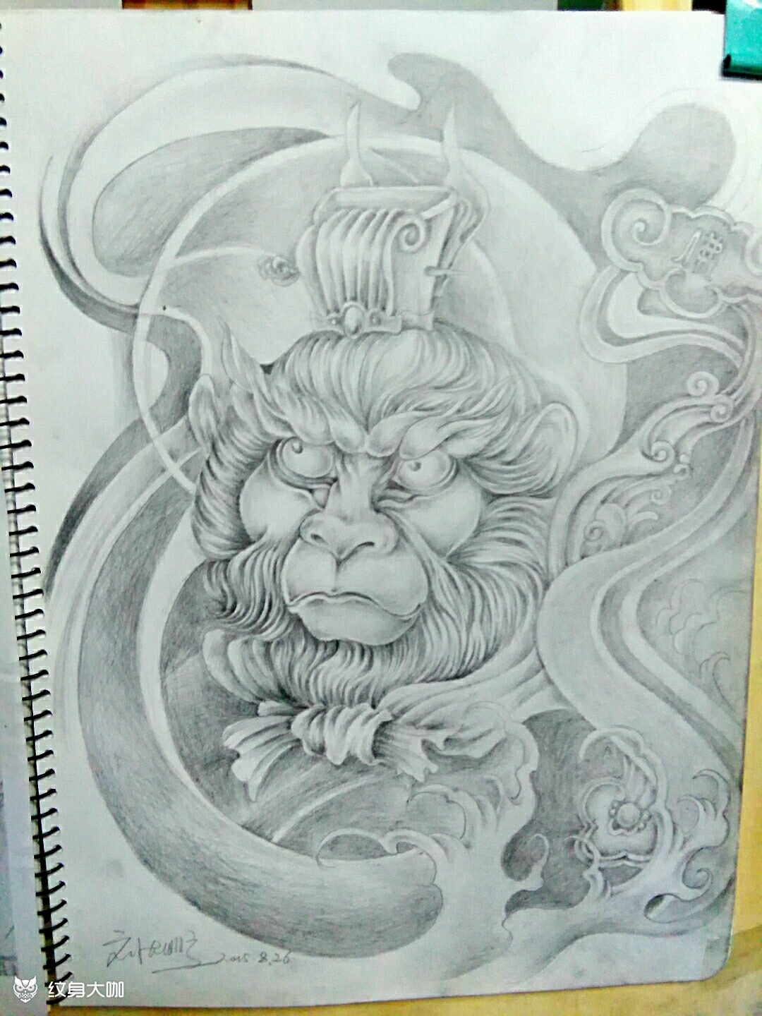 猴头_纹身图案手稿图片_牛刀的纹身作品集
