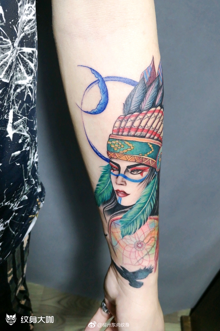 印第安女郎最后的莫西干,印第_纹身吧社区 - 纹身大咖