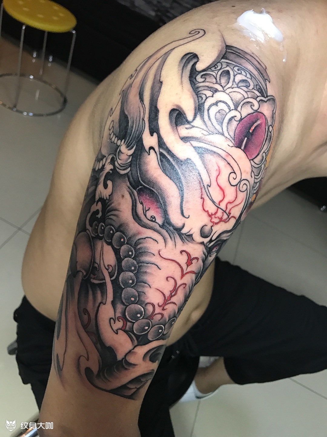 大臂象神_纹身图案手稿图片_兪乔的纹身作品集