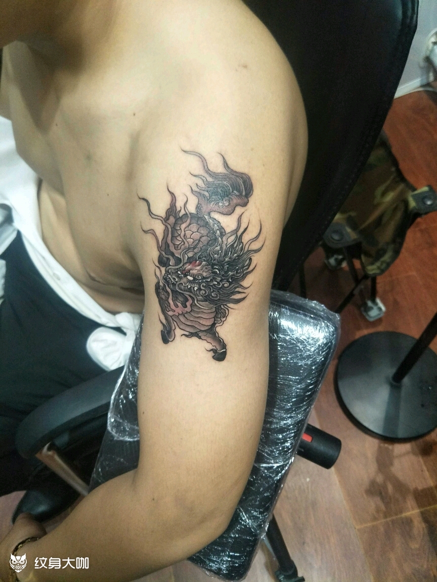 麒麟,袖珍般的_纹身图案手稿图片_宋.堂主的纹身作品集