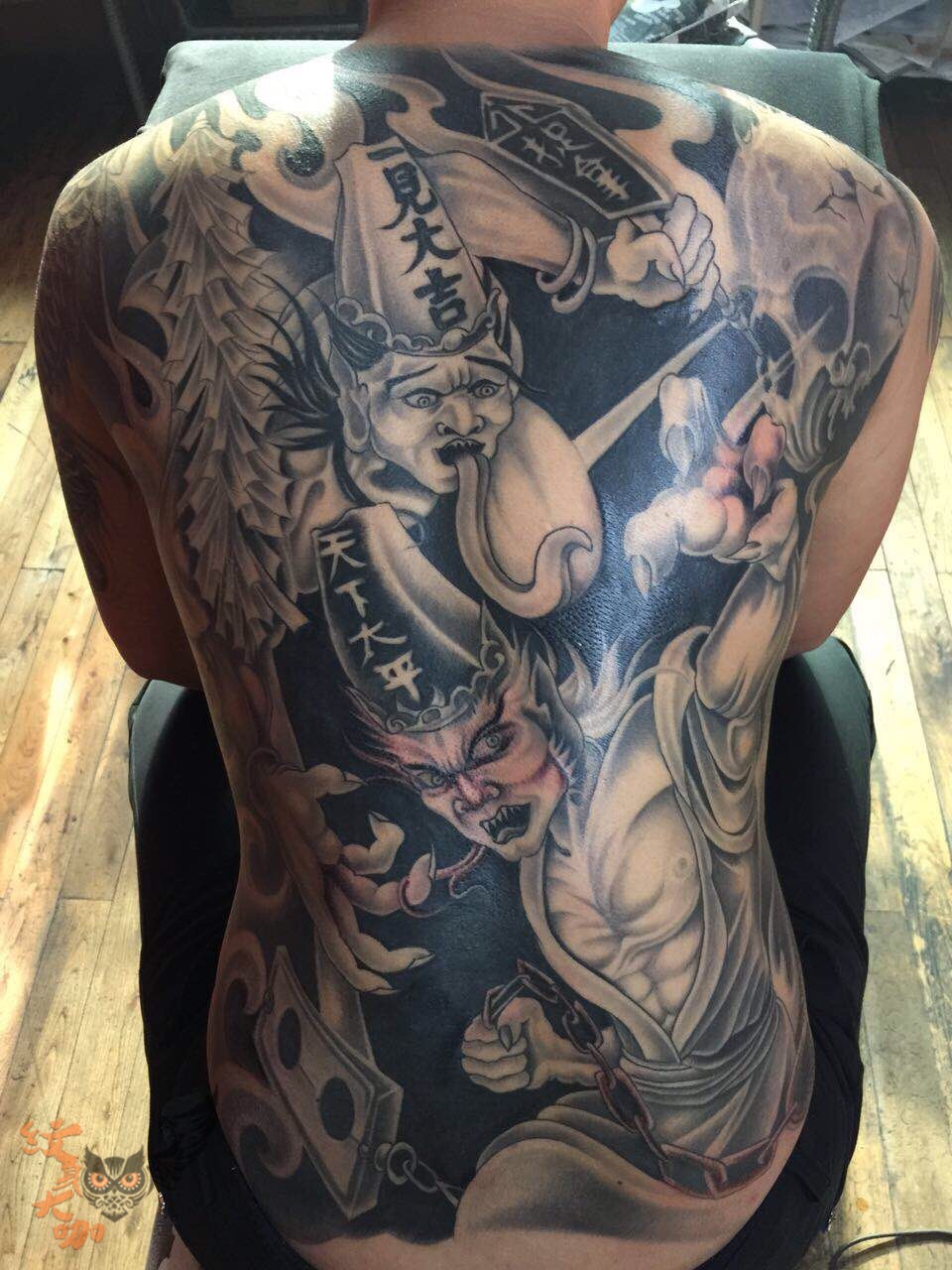 黑白无常_纹身图案手稿图片_大冯冯的纹身作品集