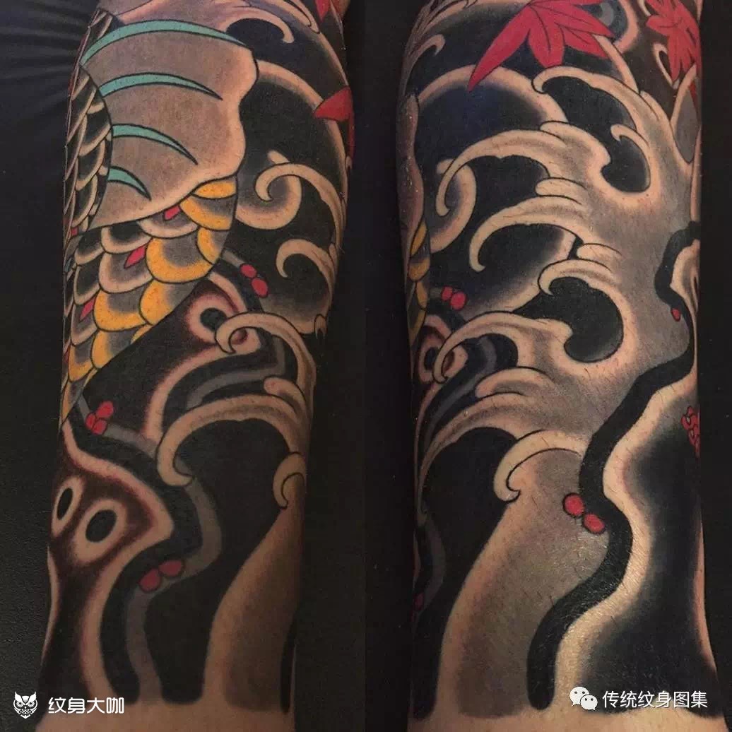 传统半甲花臂7分袖