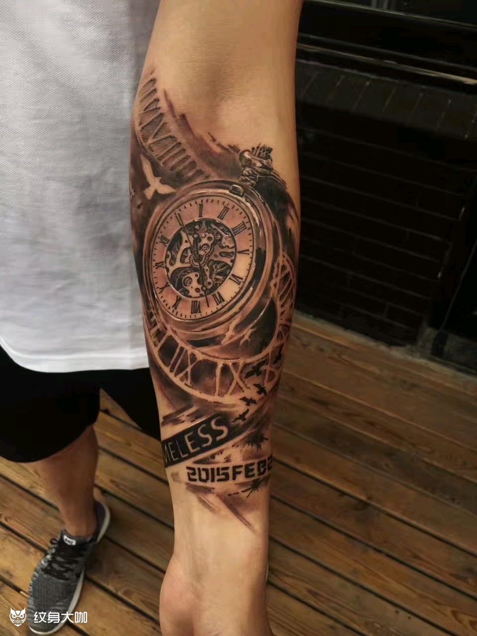 怀表_纹身图案手稿图片_大瑞的纹身作品集