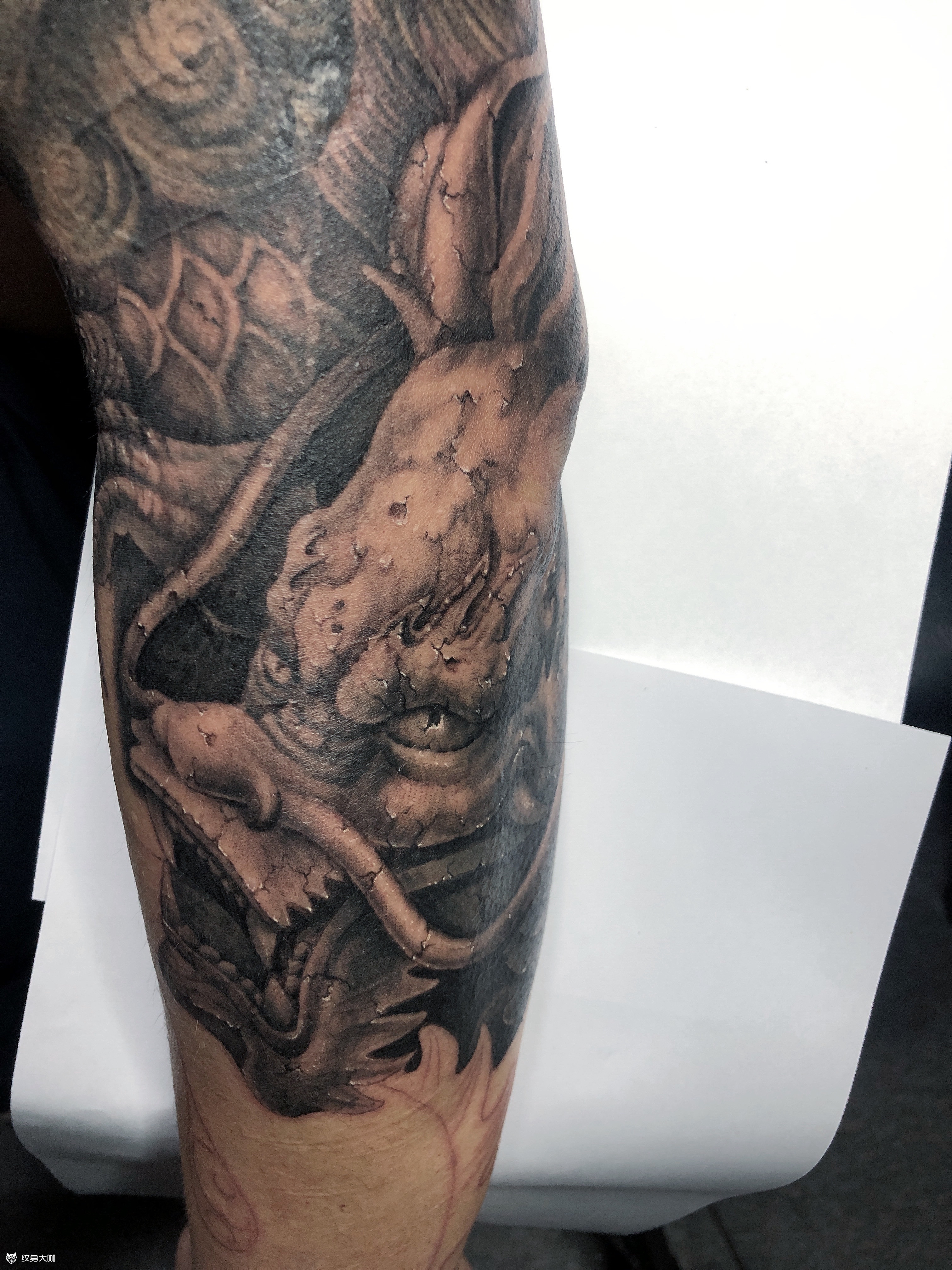 石雕花臂_纹身图案手稿图片_子墨——mr赵的纹身作品集