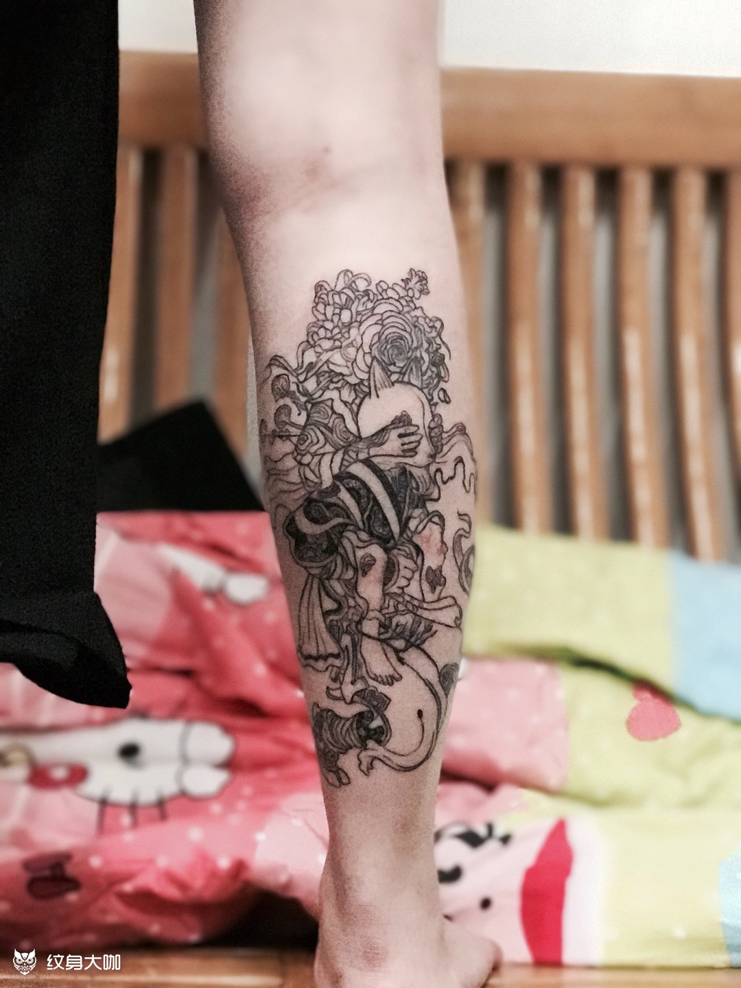 小腿_纹身图案手稿图片_fifi的纹身作品集