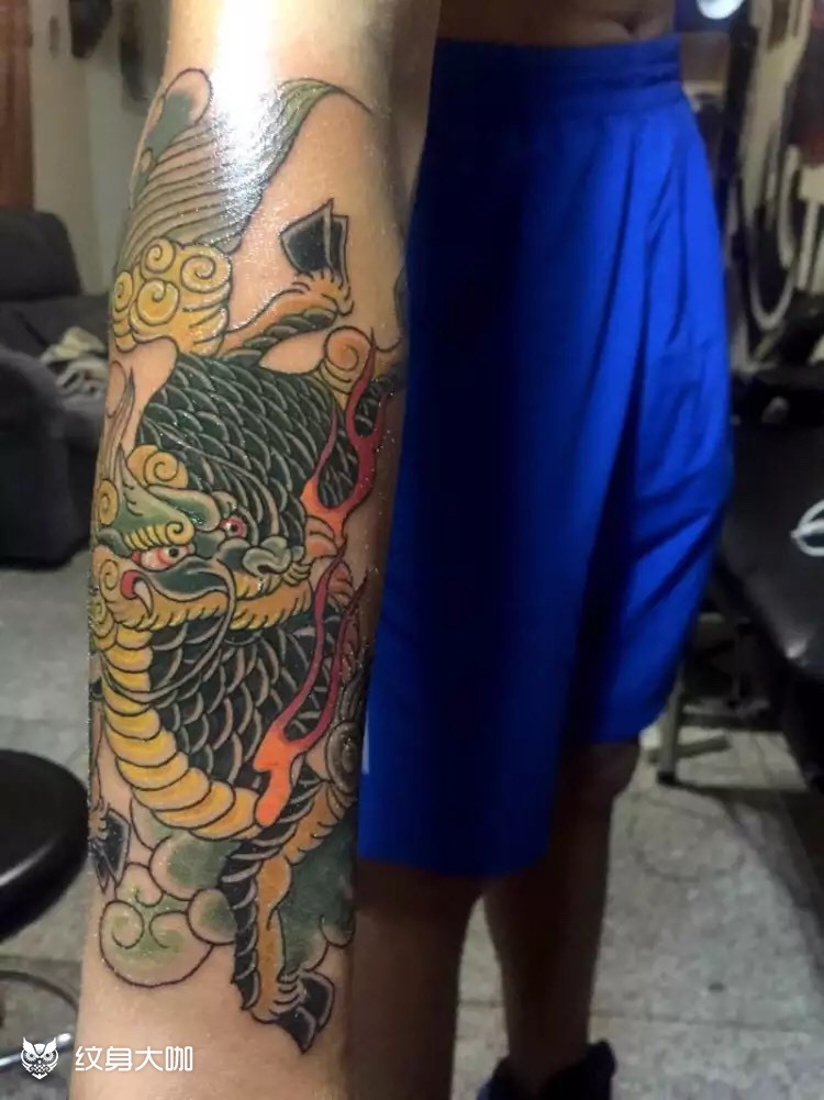 老传统麒麟_纹身图案手稿图片_陈威的纹身作品集