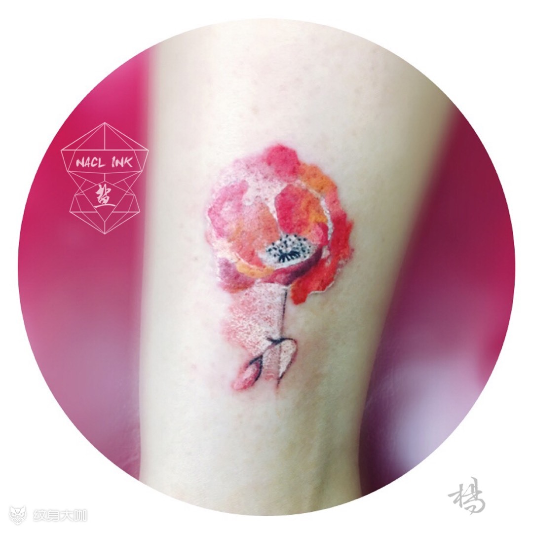 虞美人_纹身图案手稿图片_王扬的纹身作品集