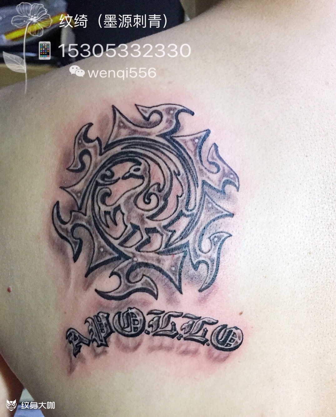 原创太阳鸟立体图腾_纹身图案手稿图片_纹绮的纹身作品集