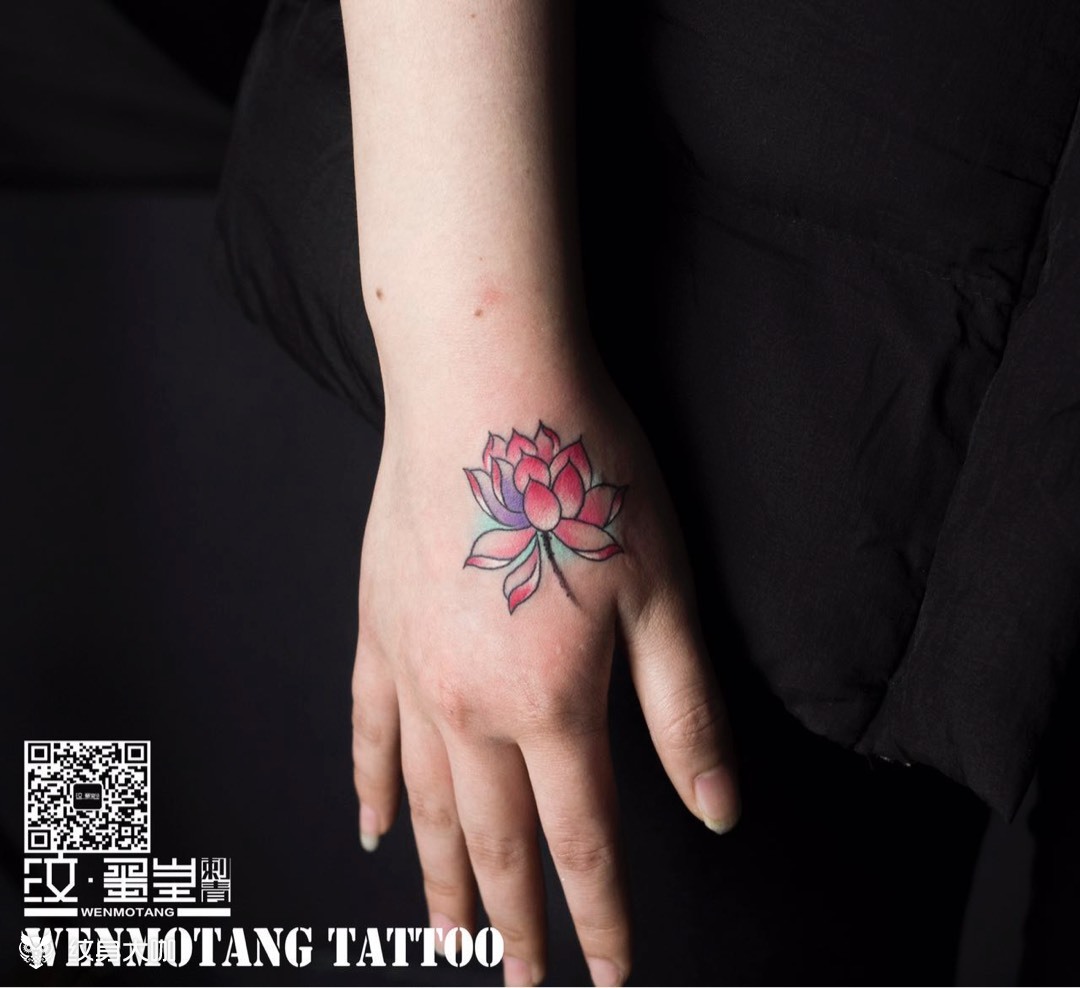 荷花_纹身图案手稿图片_刘斌的纹身作品集