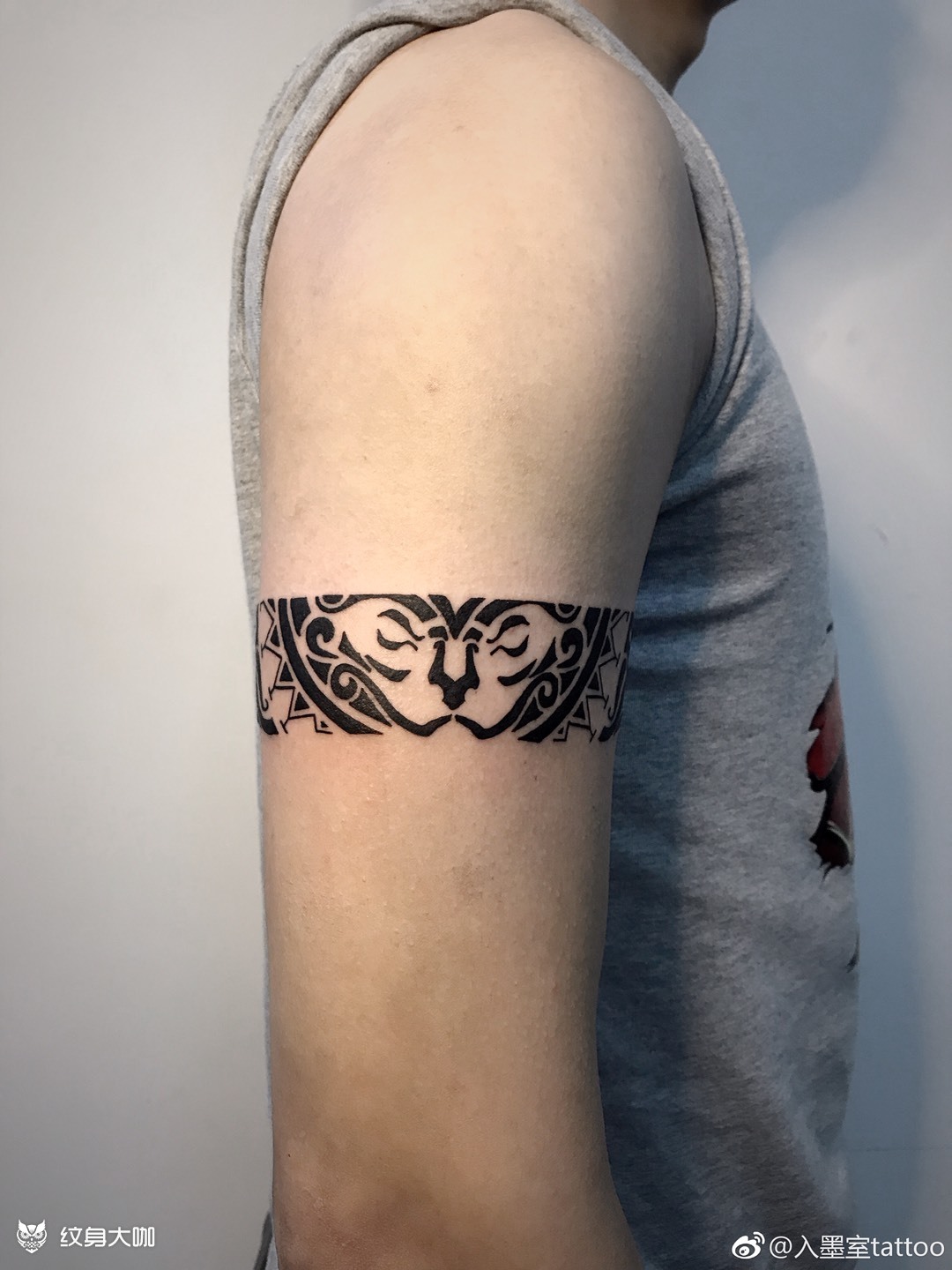 图腾 臂环_纹身图案手稿图片_陈传杰的纹身作品集