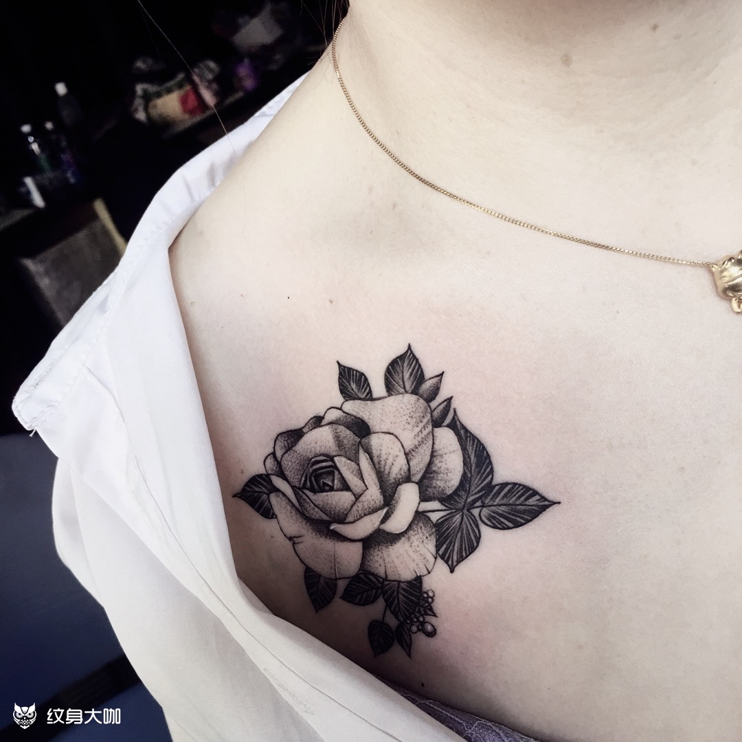 玫瑰_纹身图案手稿图片_刘江的纹身作品集