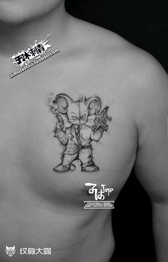 胸口纹身 08老鼠