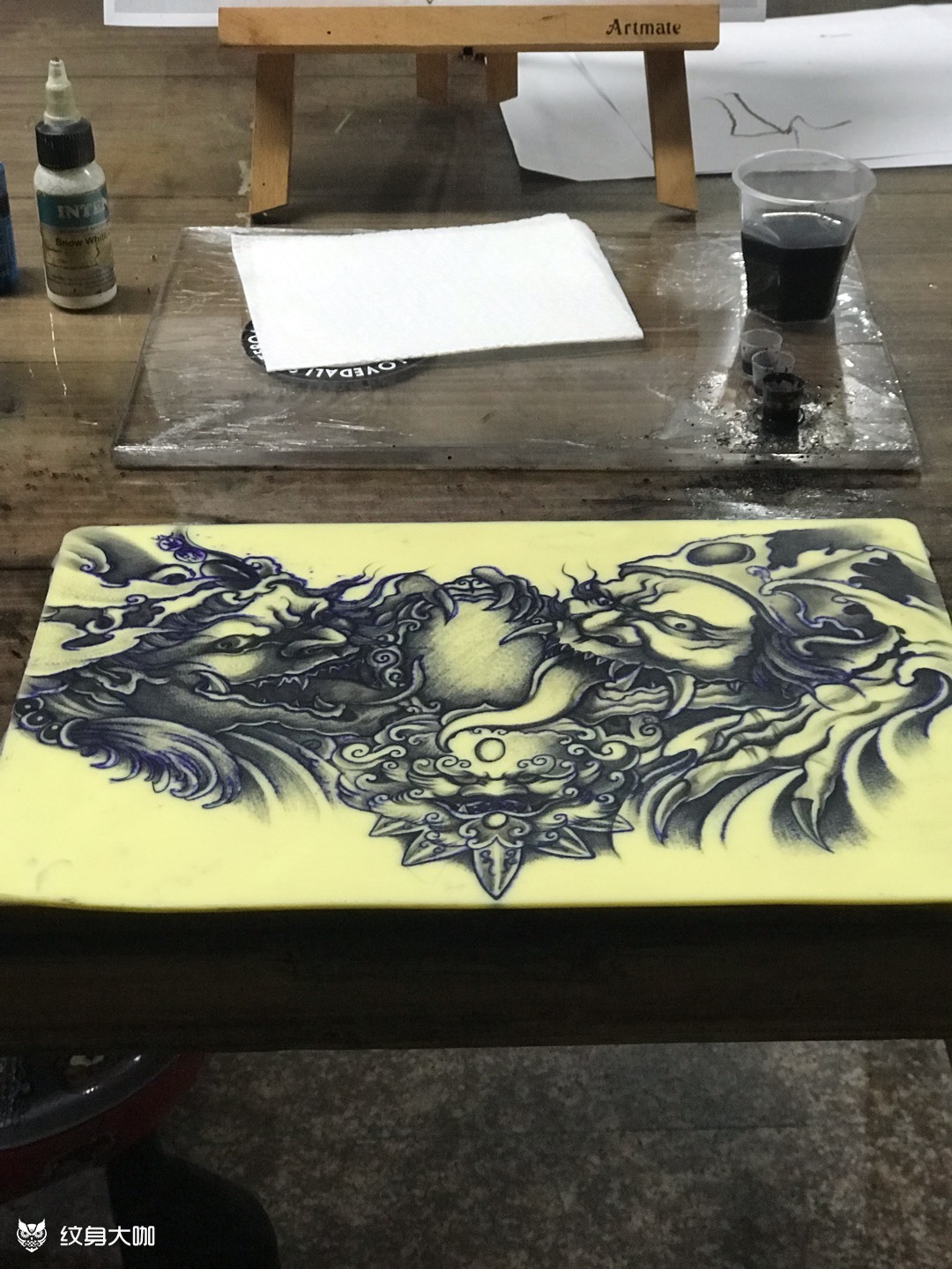 花胸黑白无常_纹身图案手稿图片_阿智的纹身作品集