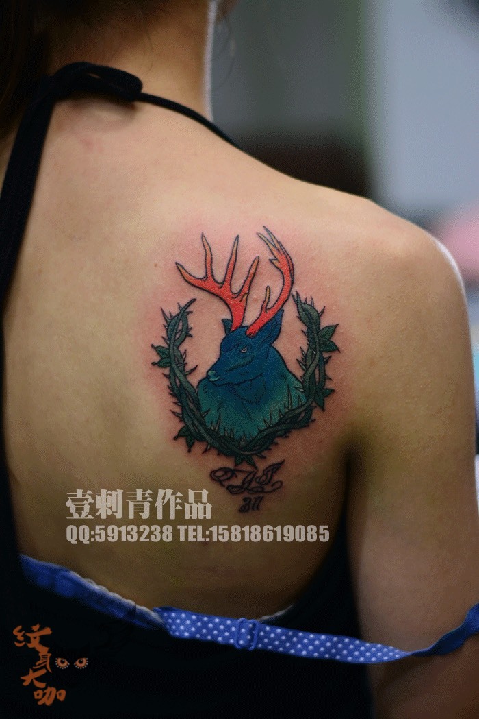 欧美鹿纹身