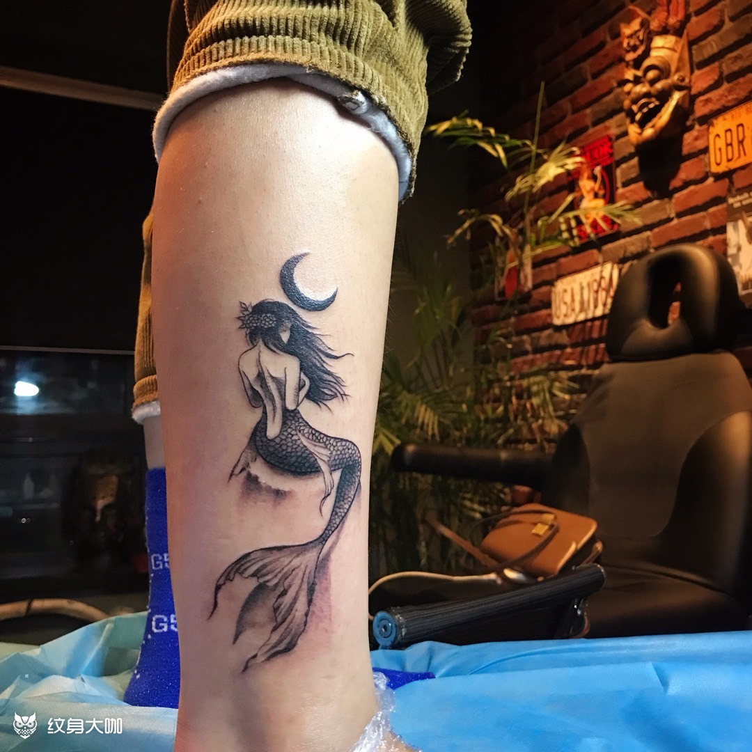 脚踝美人鱼_纹身图案手稿图片_沈阳纹身absolutepink的纹身作品集