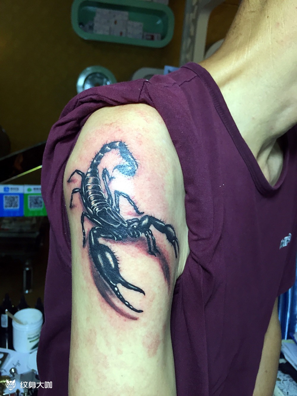 毒蝎_纹身图案手稿图片_黄茂生的纹身作品集