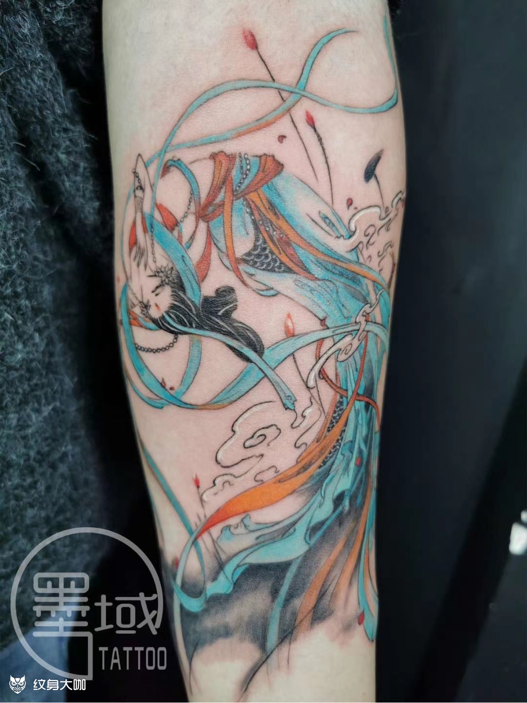 嫦娥奔月_纹身图案手稿图片_静儿的纹身作品集