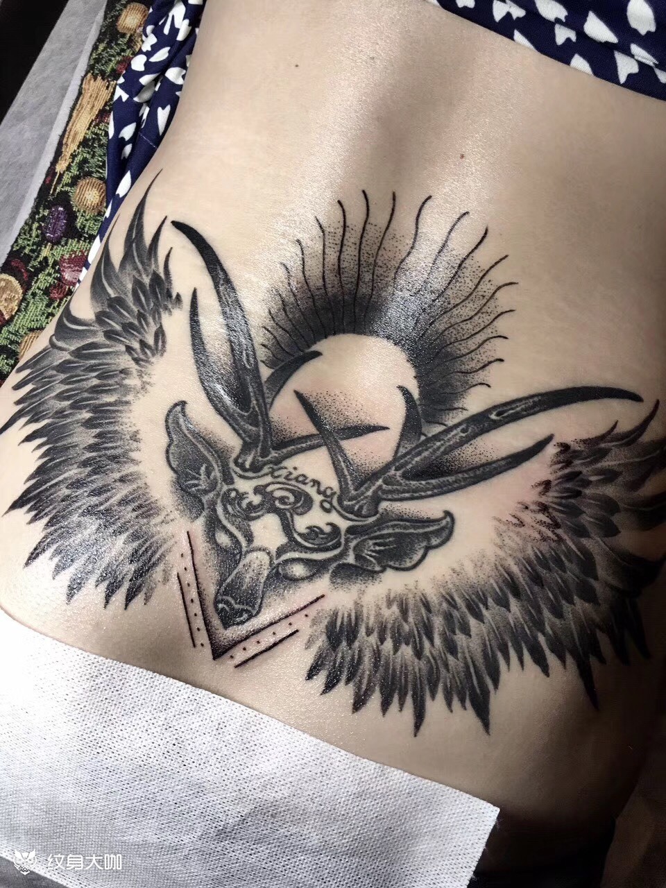 后腰点刺修改_纹身图案手稿图片_一诺的纹身作品集