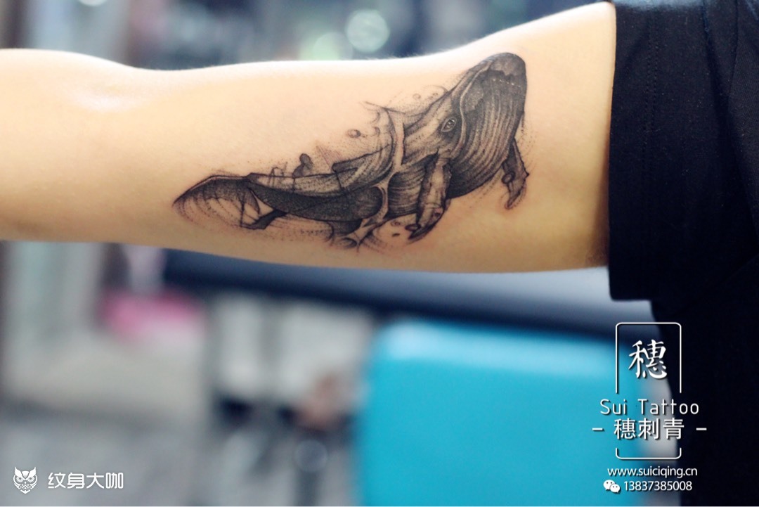 鲲北冥有鱼,其名为鲲;鲲之大_纹身吧社区 - 纹身大咖