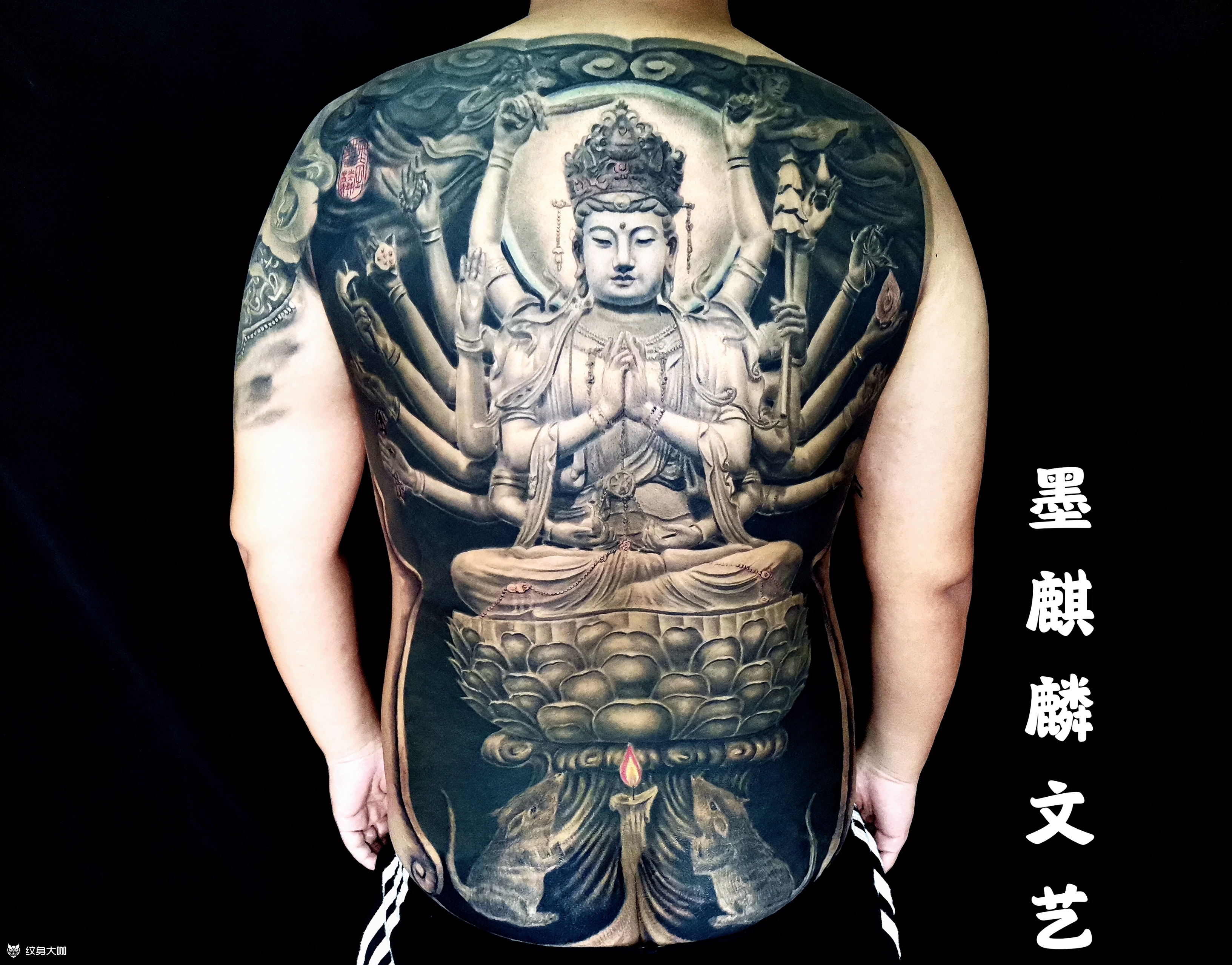 千手观音_纹身图案手稿图片_朱鑫的纹身作品集
