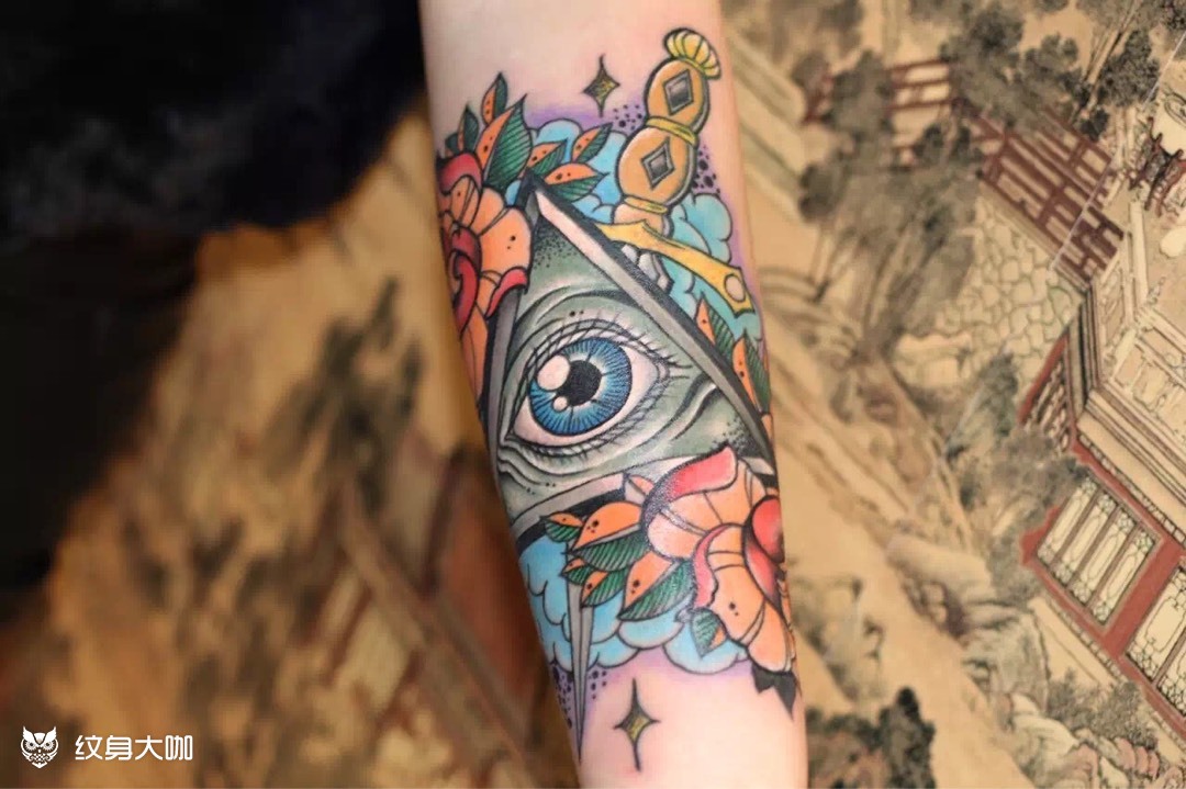 上帝之眼_纹身图案手稿图片_云霄的纹身作品集