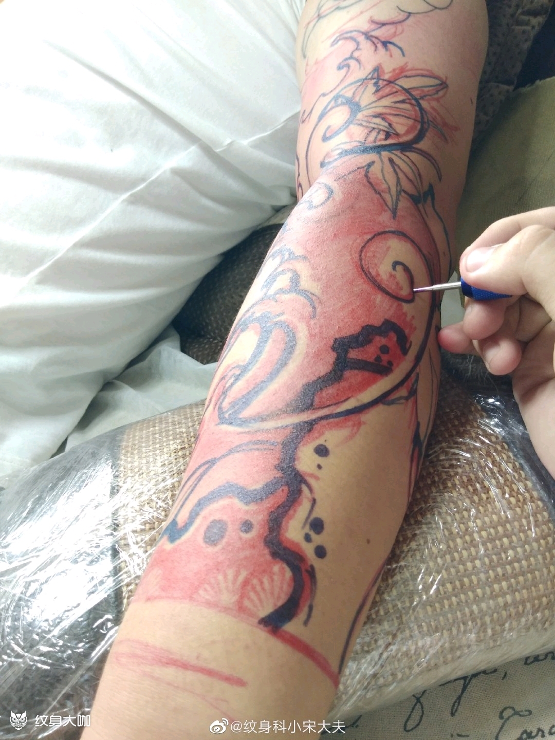 传统浪雾包小臂他觉得小臂纹一_纹身吧社区 - 纹身大咖