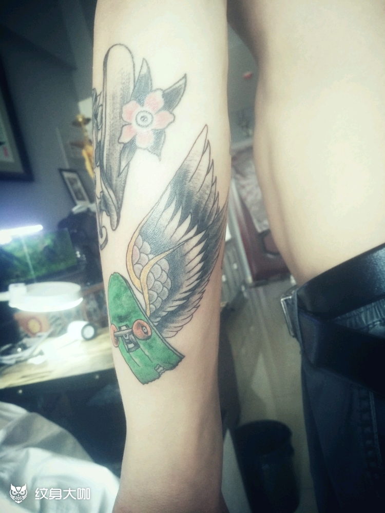 school滑板_纹身图案手稿图片_ 汪秉昌的纹身作品集