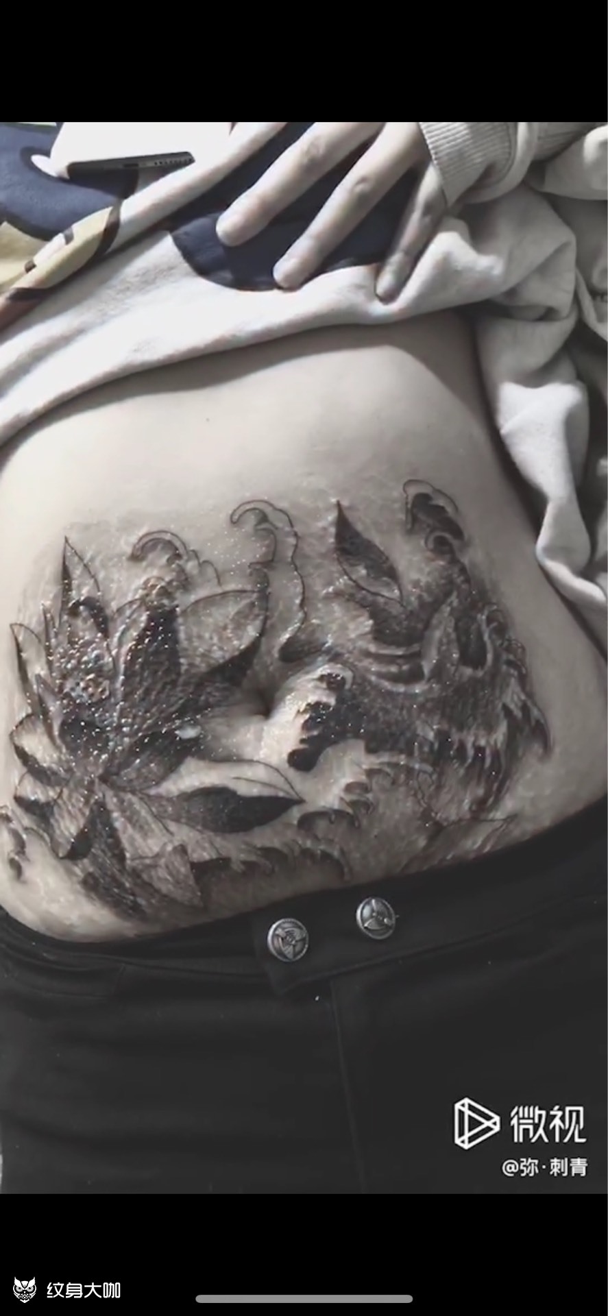 妊娠纹遮盖花小姐姐挺抗造的,_纹身吧社区 - 纹身大咖