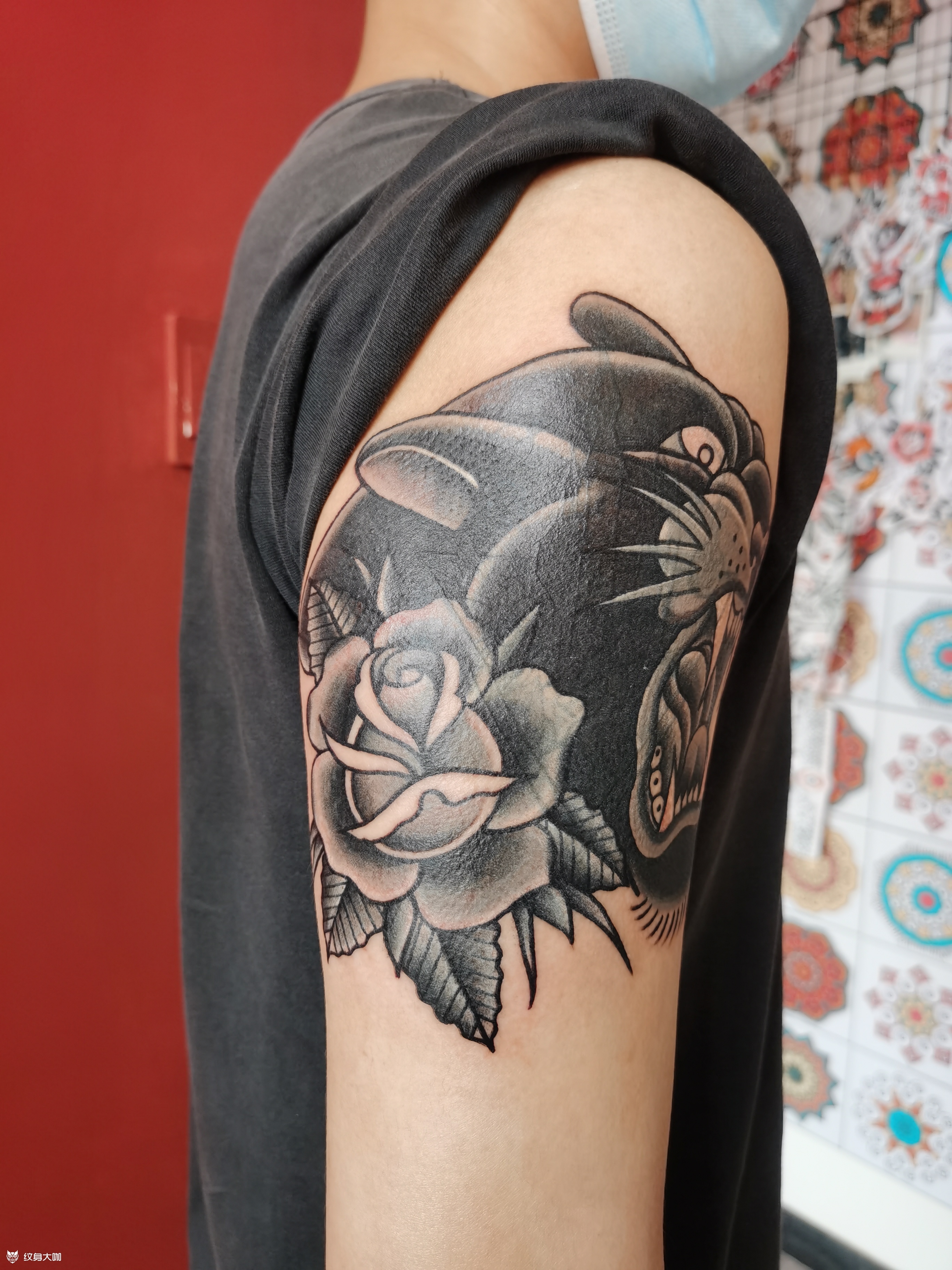 old school 黑豹遮盖_纹身吧社区 - 纹身大咖