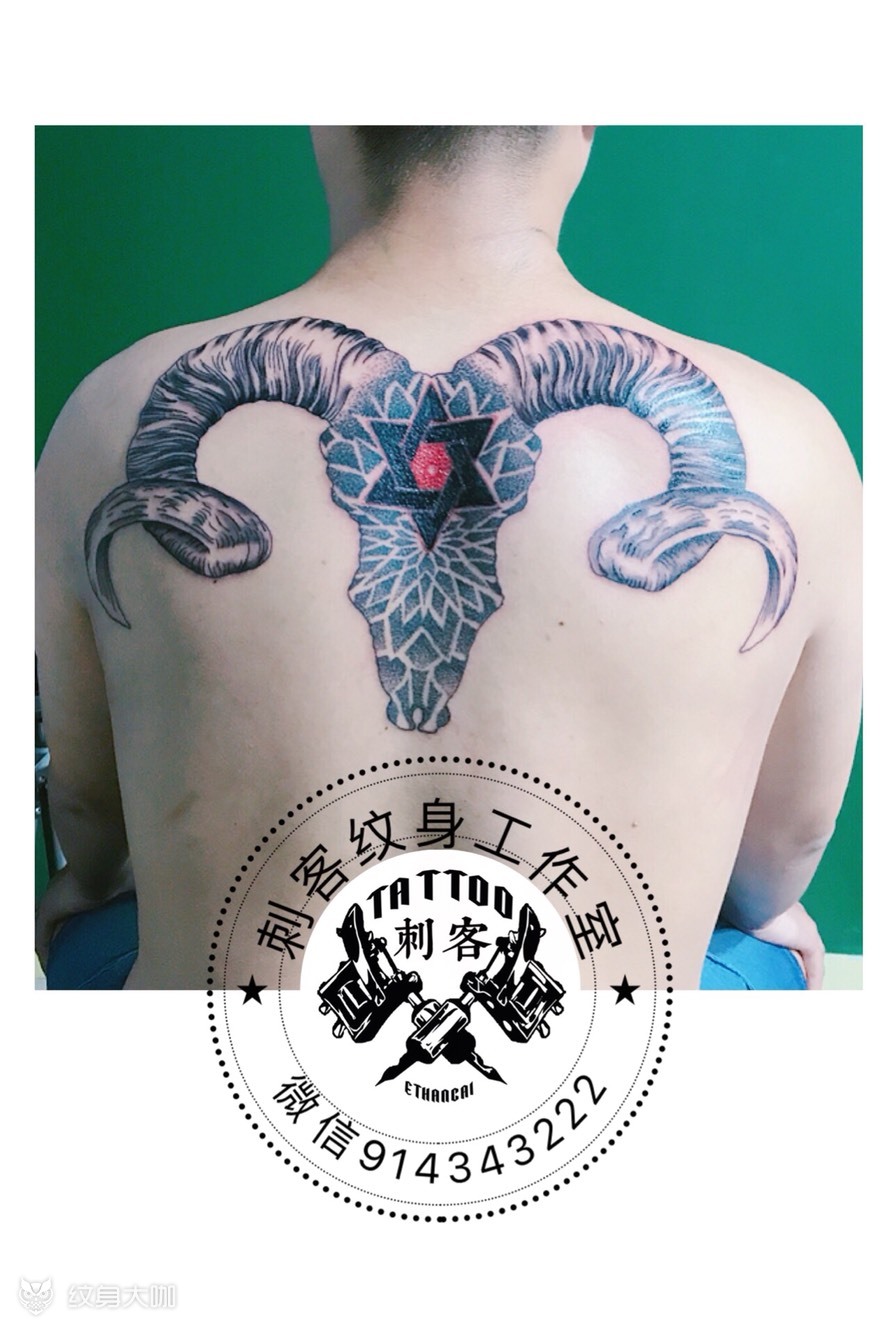 撒旦羊头_纹身图案手稿图片_蔡师傅的纹身作品集