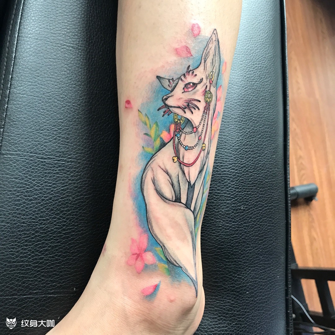 白狐_纹身图案手稿图片_瑨的纹身作品集