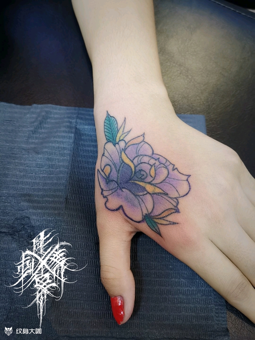 玫瑰虎口遮盖_纹身图案手稿图片_joy卓子的纹身作品集