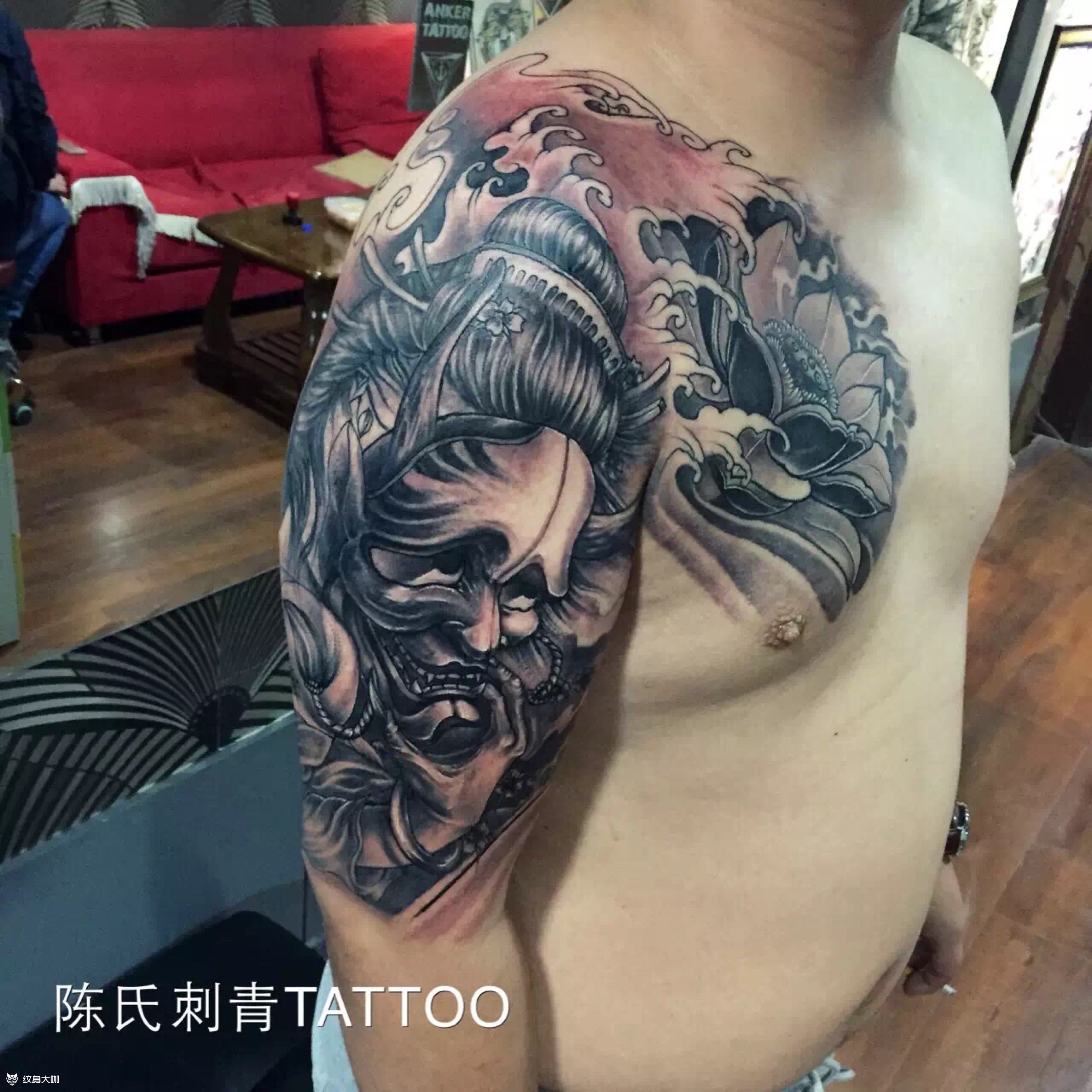 般若 半甲_纹身图案手稿图片_强子的纹身作品集