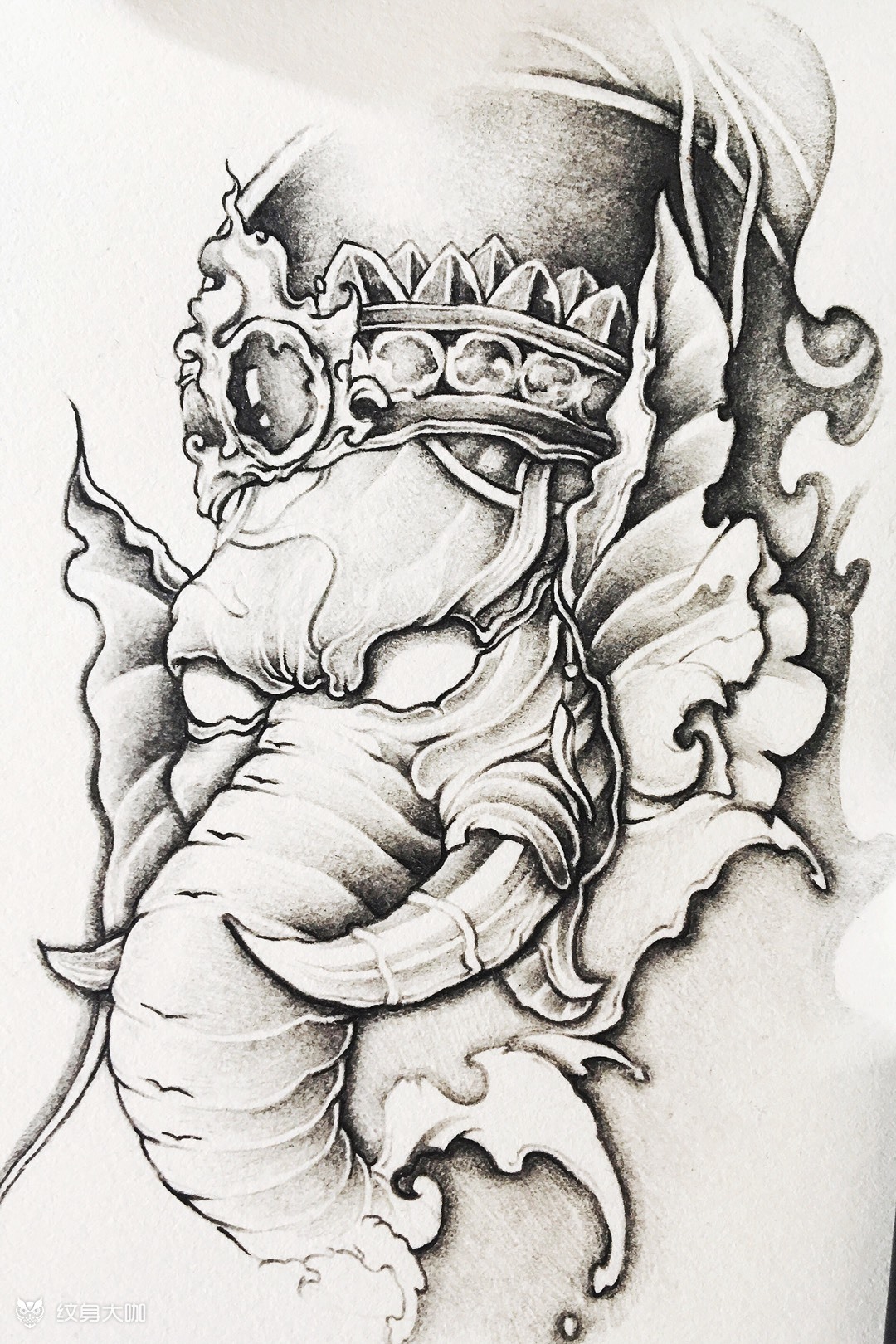 象神_纹身图案手稿图片_张小超的纹身作品集
