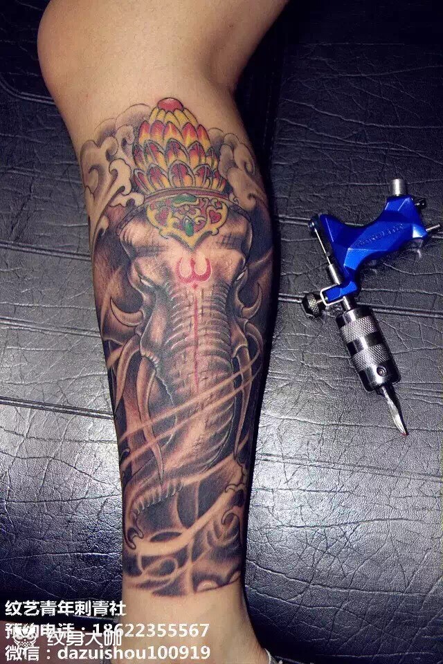 六牙象神_纹身图案手稿图片_黥的纹身作品集