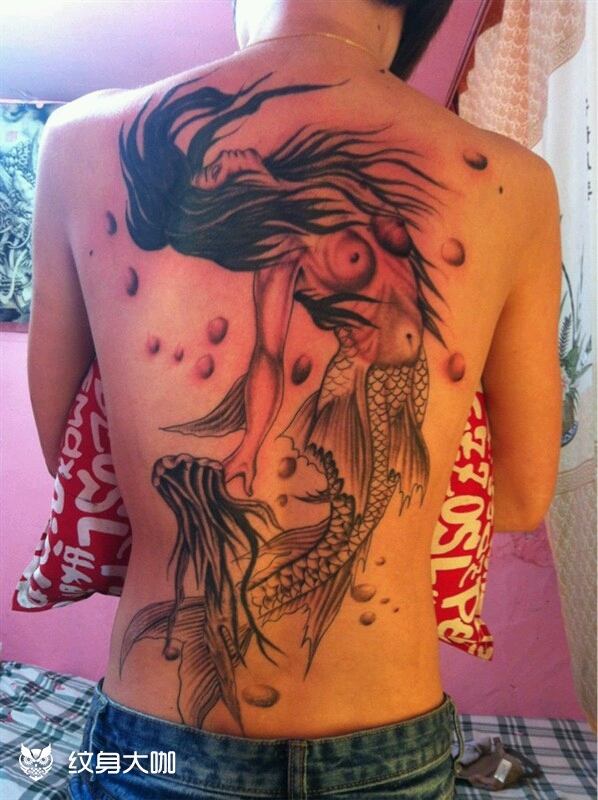 美人鱼_纹身图案手稿图片_小高的纹身作品集