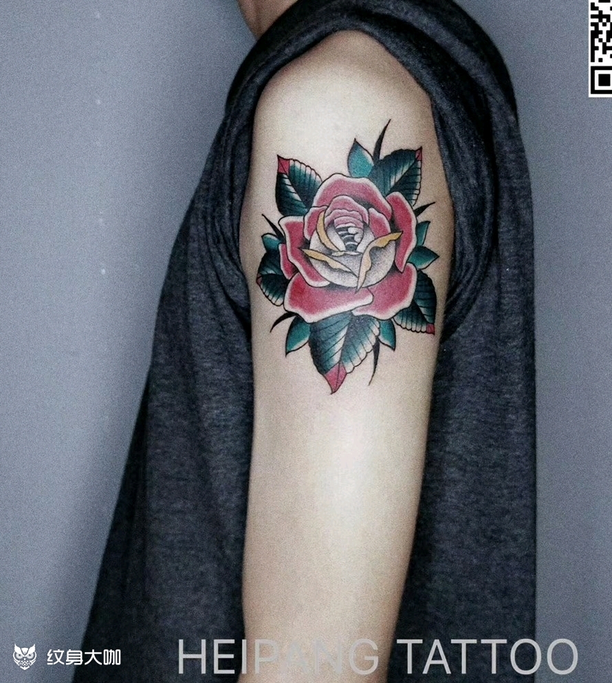 old school玫瑰花_纹身图案手稿图片_曾宪林的纹身作品集