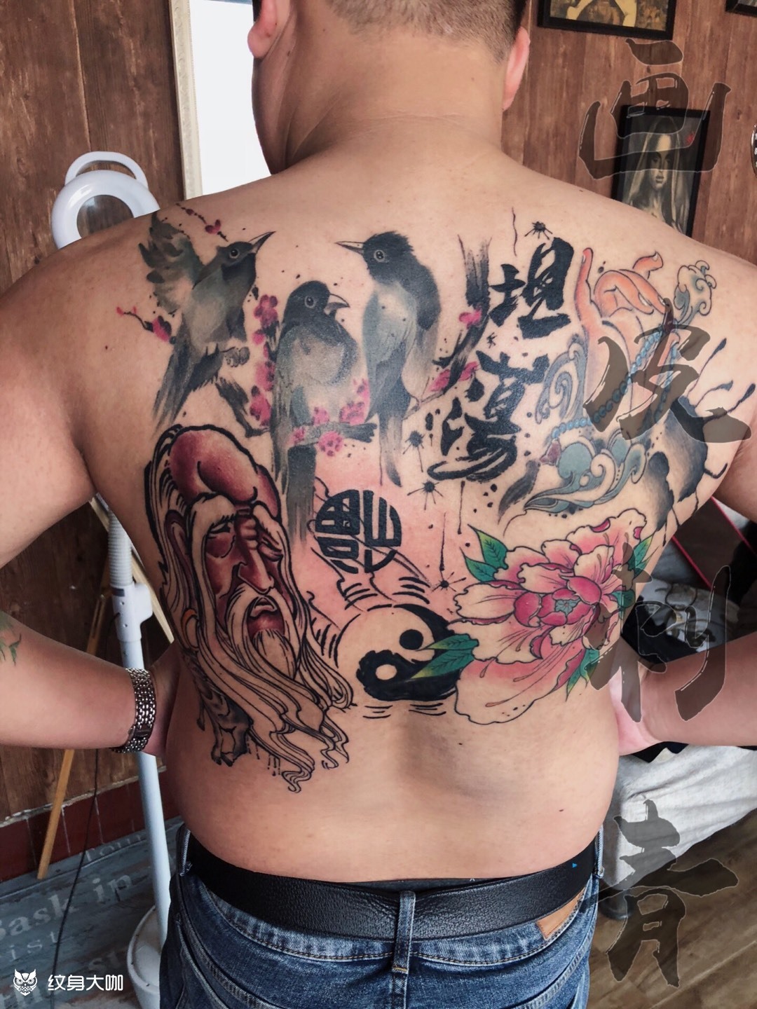满背中国风_纹身图案手稿图片_明洋的纹身作品集